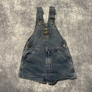 Vintage OshKosh B'gosh Kids Denim Shortalls Overalls Blue Size 4T Made In USA
